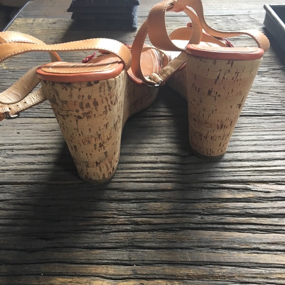 Tan, Orange, and pink Coach wedges - Picture 3 of 4